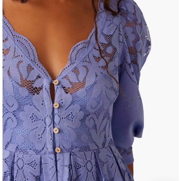 Free people BLACK lace dress with rose slip dress. - Picture 2 of 5